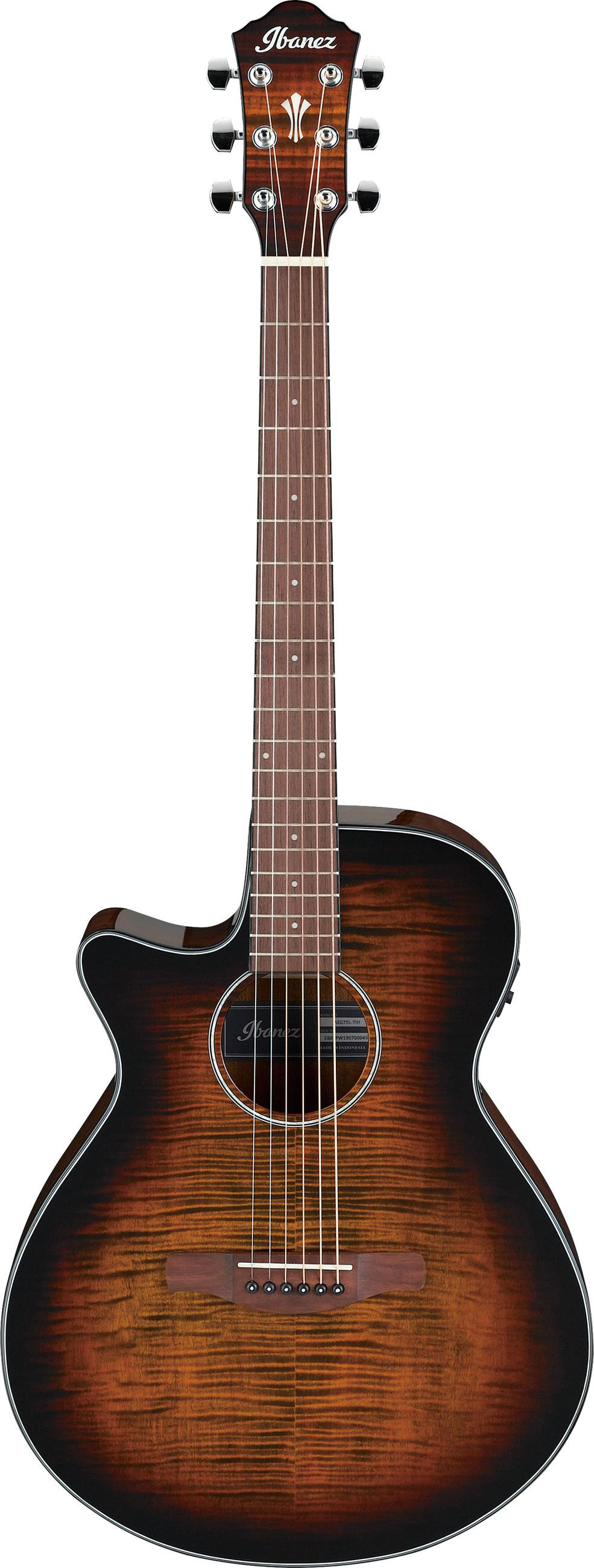 IBANEZ AEG70L-TIH Lefthand Elektro-Akustik-Gitarre, tiger burst gloss