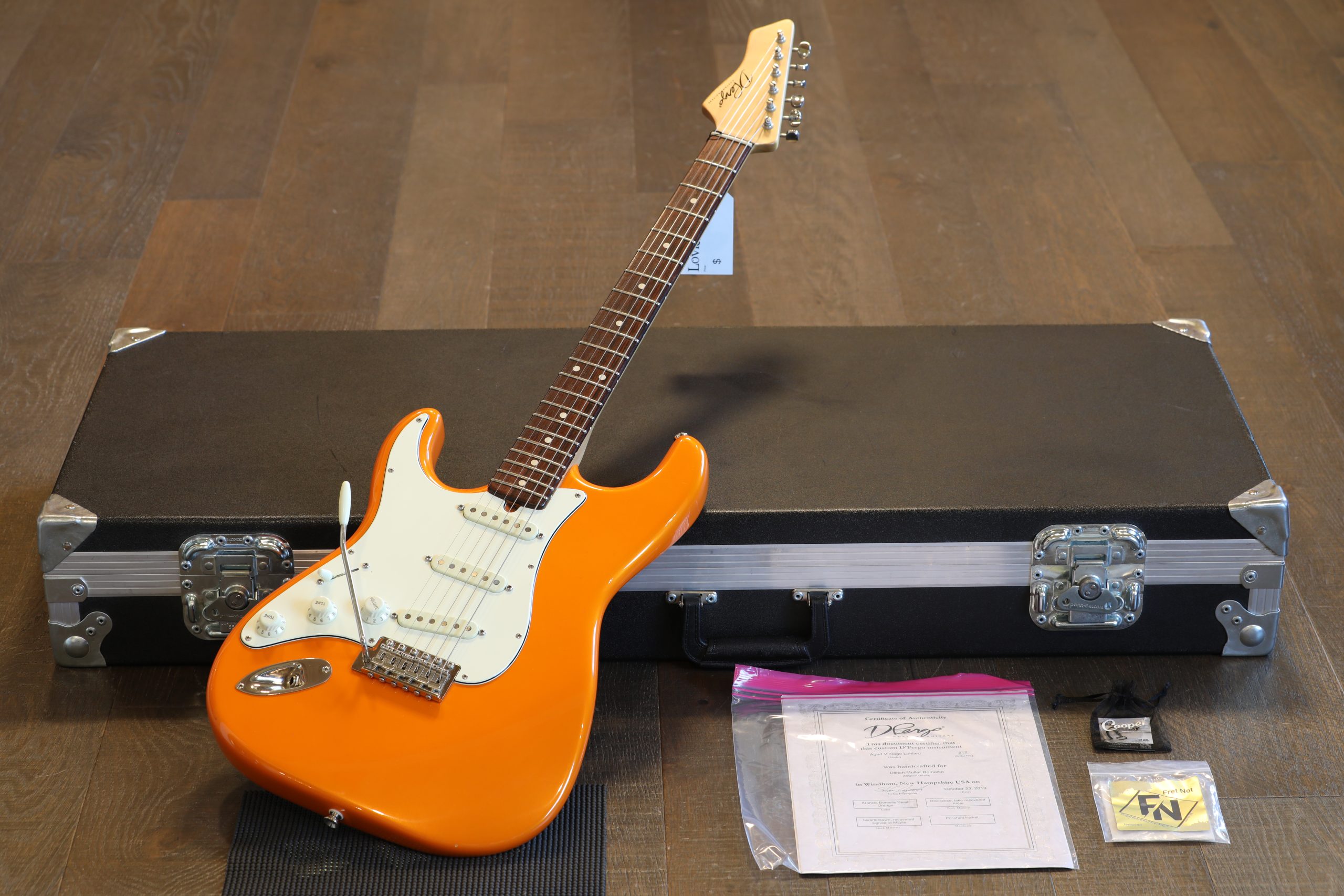 Lefty! 2019 D’Pergo Aged Vintage Classic Limited Brazillian Electric Guitar Orange + HSC