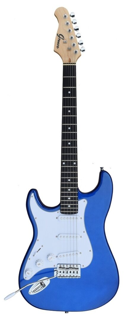 GROOVE STRAT-SHAPED LEFT-HANDED ELECTRIC GUITAR – METALLIC BLUE