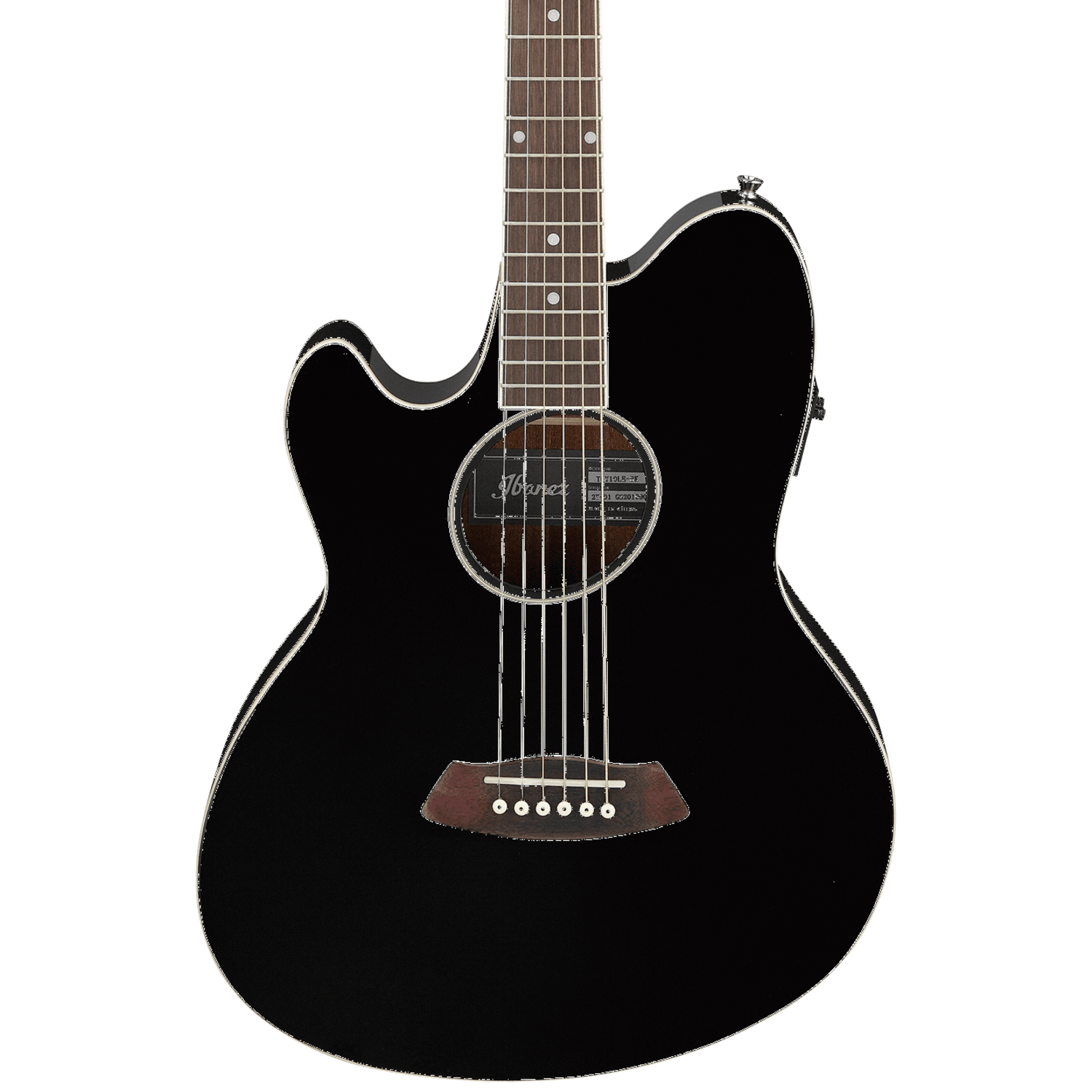 TCY10LE Talman Left-Handed Thinline Acoustic-Electric Guitar, Spruce Top, Black