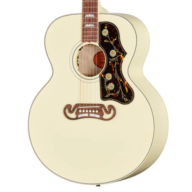 Gibson SJ-200 Standard Left-handed Electro Acoustic Guitar in Classic White