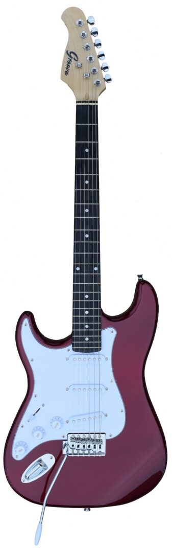 GROOVE STRAT-SHAPED LEFT-HANDED ELECTRIC GUITAR – METALLIC RED