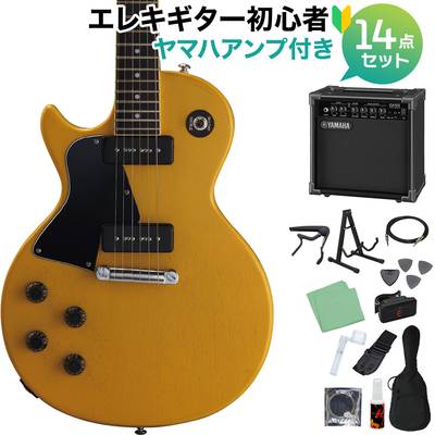 GrassRoots G-LS/LH TVY エレキギター初心者14点セット【ヤマハアンプ付き】 レスポールスペシャル TVイエロー 左利き・レフティ グラスルーツ