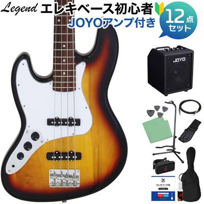 LEGEND LJB-Z L/H 3 Tone Sunburst ベース 初心者12点セット 【多機能アンプ付】 ジャズベースタイプ レフトハンド レフティ レジェンド