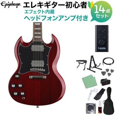 Epiphone SG Standard Left Handed Lefty Heritage Cherry エレキギター 初心者14点セット ヘッドホンアンプ付き エピフォン