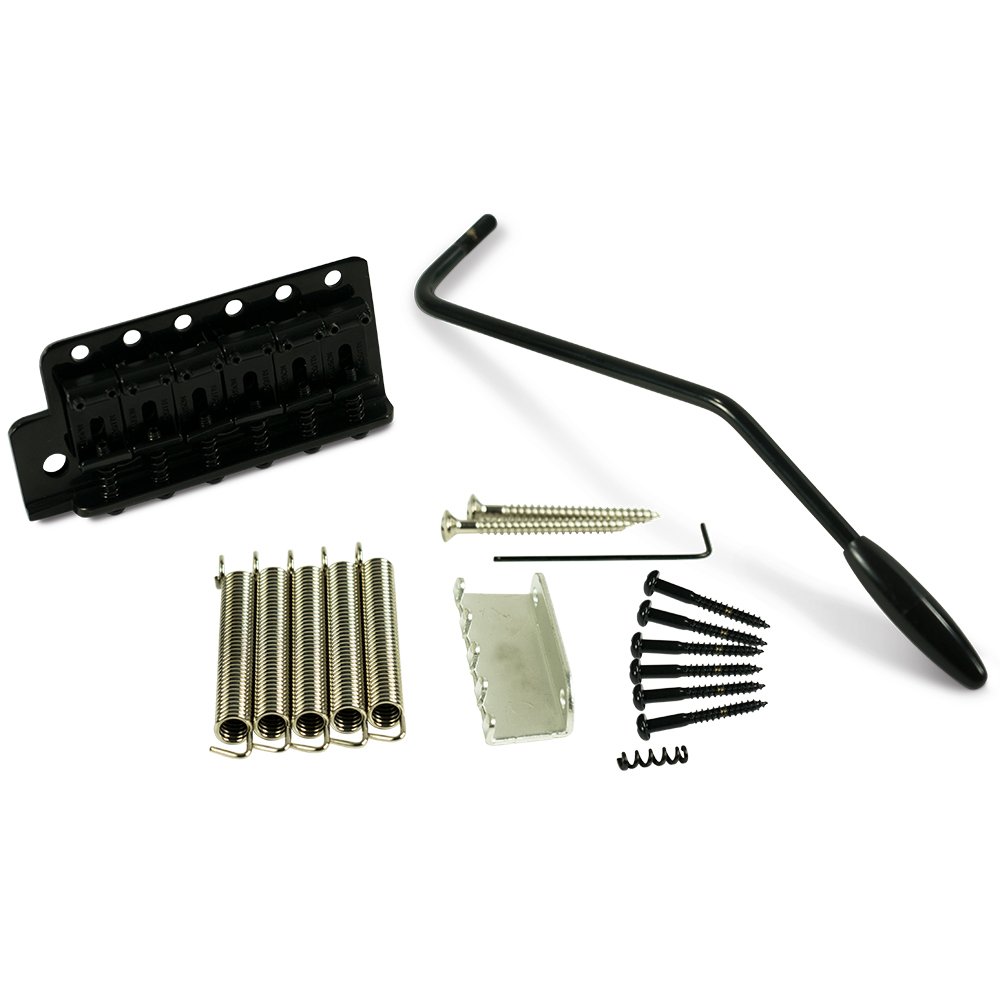 Kluson Left Hand Vintage Steel Block Tremolo Bridge, Black