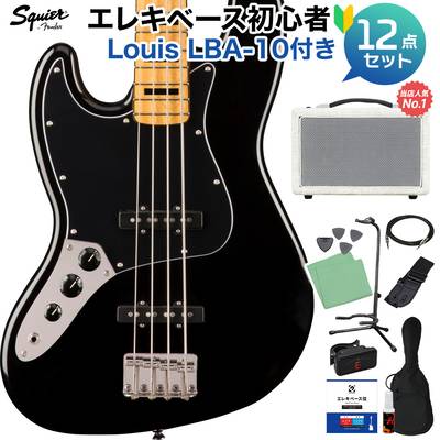 Squier by Fender Classic Vibe ’70s Jazz Bass Left-Handed Maple Fingerboard Black ベース 初心者12点セット 【島村楽器で一番売れてるベースアンプ付】 ジャズベース レフトハンド レフティ スクワイヤー / スクワイア