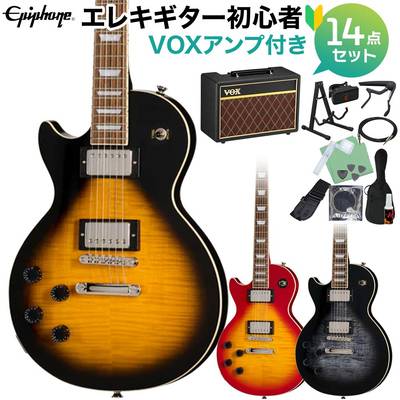 Epiphone Les Paul Tribute Plus Left-Handed エレキギター初心者14点セット 【VOXアンプ付き】 レスポール・トリビュート・プラス レフトハンド レフティ 左利き用 エピフォン