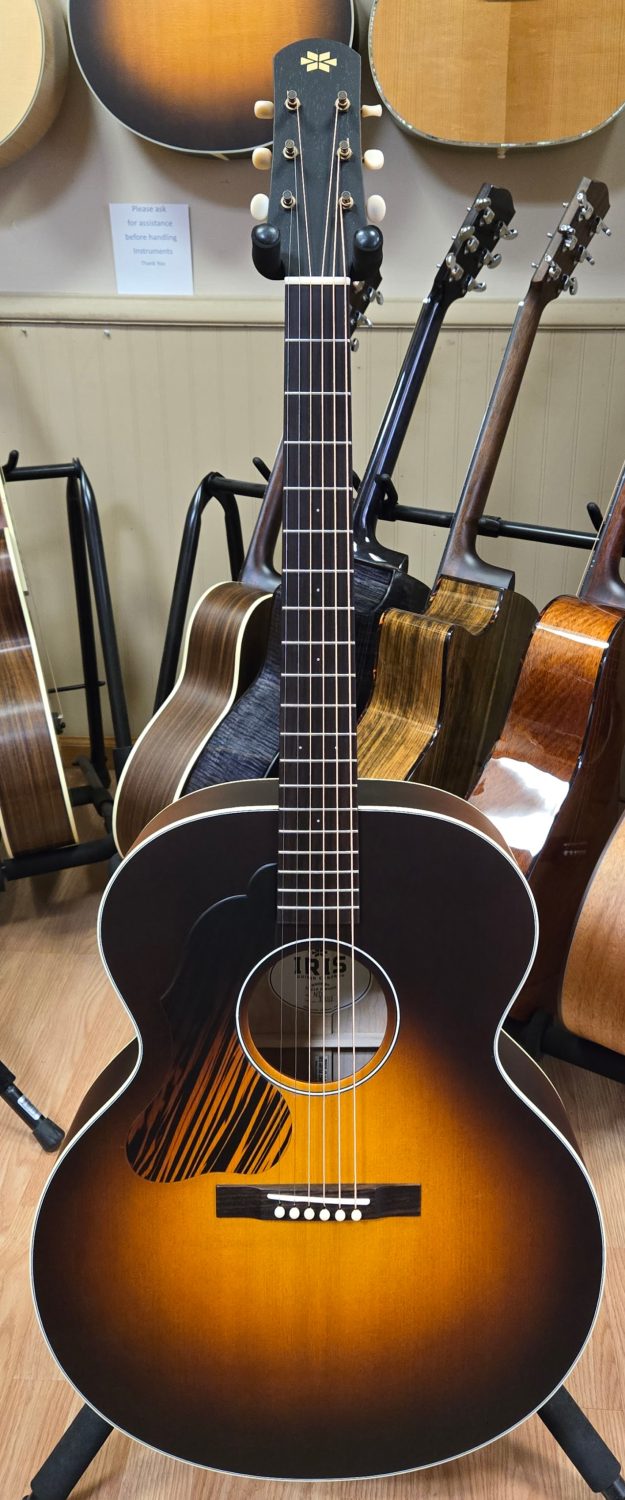 Iris ND 200 Sunburst with Quilted Big Leaf Maple Left Handed