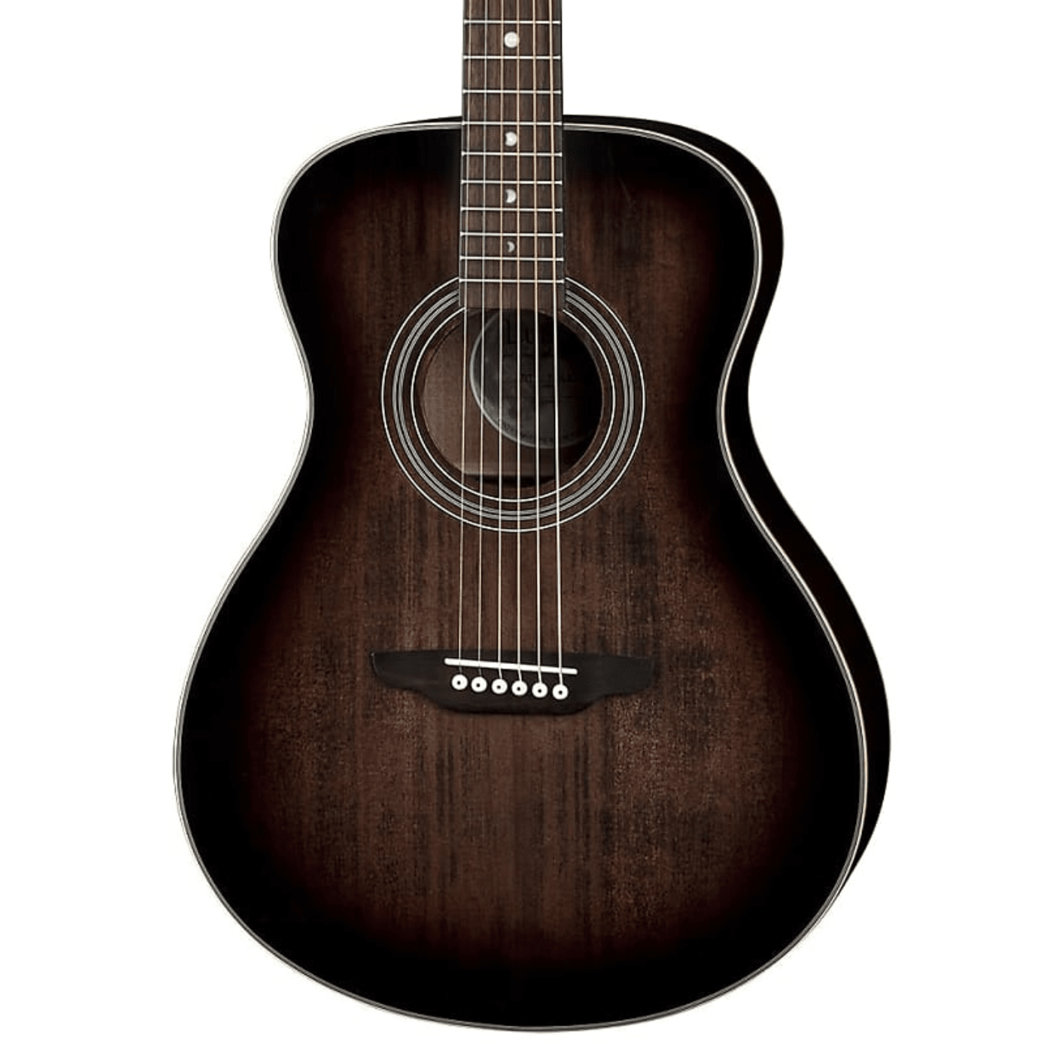Art Vintage Folk Left-Handed Grand Concert Acoustic Guitar, Solid Spruce Top, Distressed Vintage Brownburst