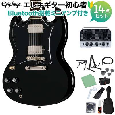 Epiphone SG Standard Left-Handed Ebony エレキギター初心者14点セット 【Bluetooth搭載ミニアンプ付き】 SGスタンダード エピフォン