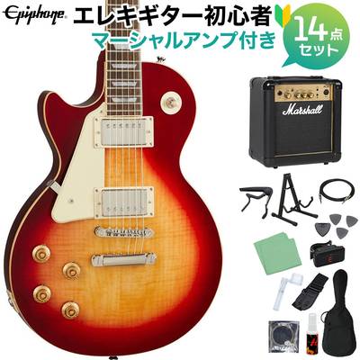 Epiphone Les Paul Standard 50s Lefthand Heritage Cherry Sunburst エレキギター 初心者14点セット マーシャルアンプ付き レスポールスタンダード エピフォン