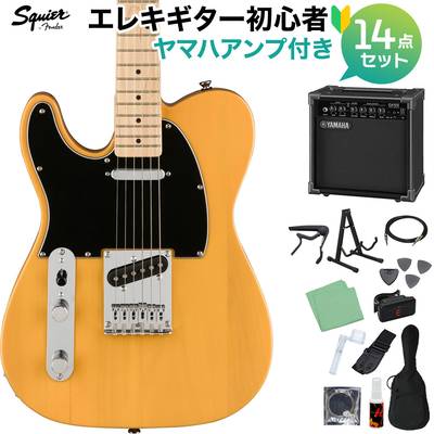 Squier by Fender Affinity Series Telecaster Left-Handed Butterscotch Blond エレキギター初心者14点セット【ヤマハアンプ付き】 テレキャスター 左利き レフティ スクワイヤー / スクワイア